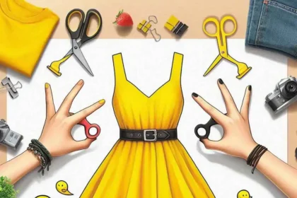 Rock Paper Scissors Yellow Dress