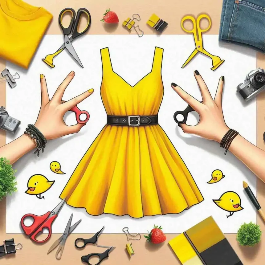 Rock Paper Scissors Yellow Dress