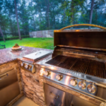 The built in charcoal barbecue grills