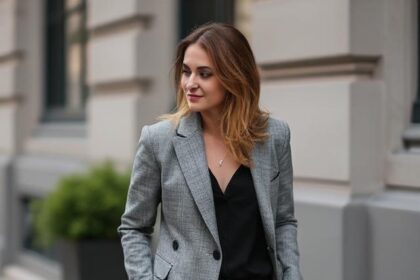 Who Can Pull Off a Grey Blazer Black Pants?